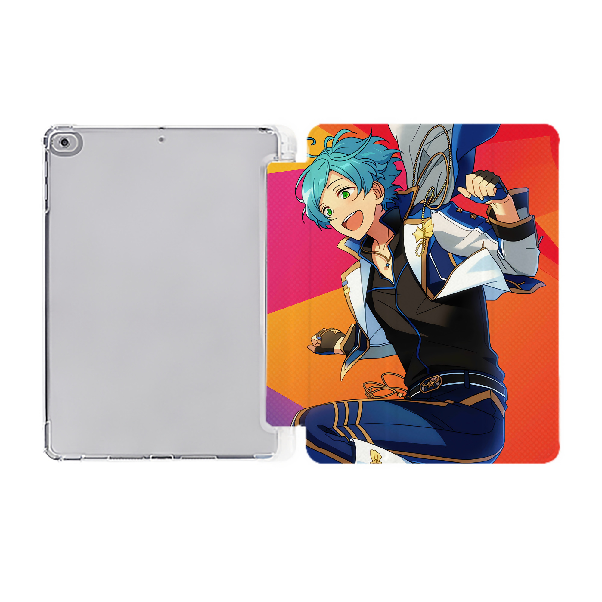 （画像用） あんさんぶるスターズ! Ensemble Stars IPad ケース ペン収納付き 三つ折りスタンド PUレザー×シリコン 対応機種9.5/10.5/10.9インチ